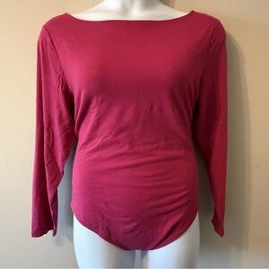 Banana Republic Long Sleeve Boatneck Bodysuit Pink XXL